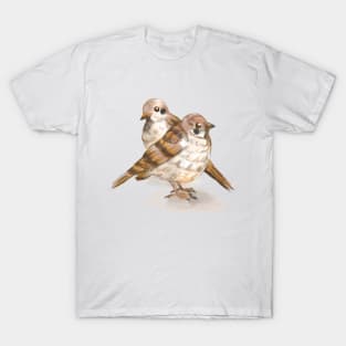 Sparrow bird Pidge and Friend T-Shirt